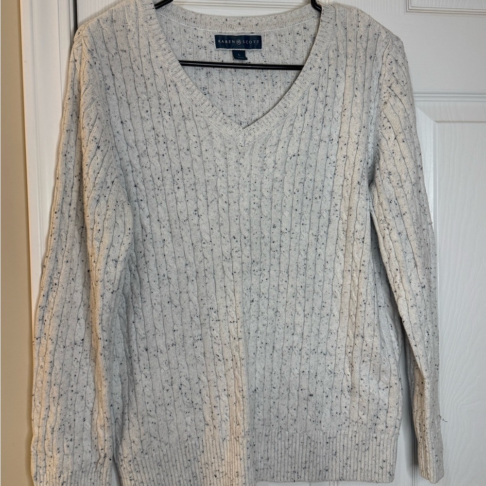 Karen Scott Speckled Knit Sweater